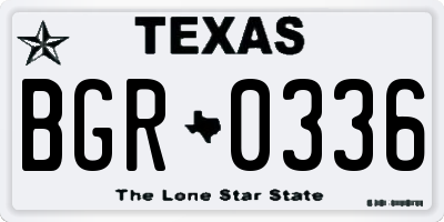 TX license plate BGR0336