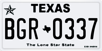 TX license plate BGR0337
