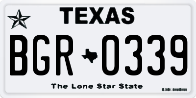 TX license plate BGR0339