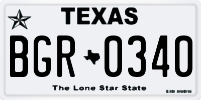 TX license plate BGR0340