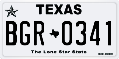 TX license plate BGR0341