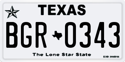 TX license plate BGR0343