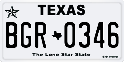 TX license plate BGR0346