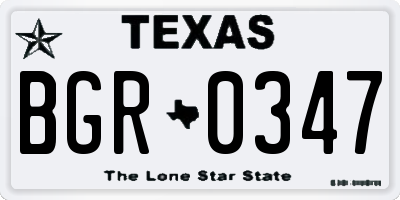 TX license plate BGR0347