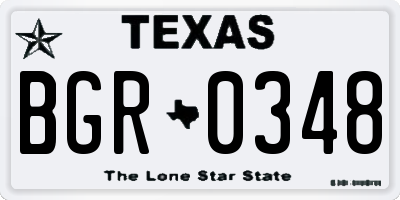 TX license plate BGR0348