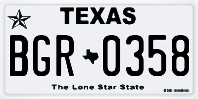 TX license plate BGR0358