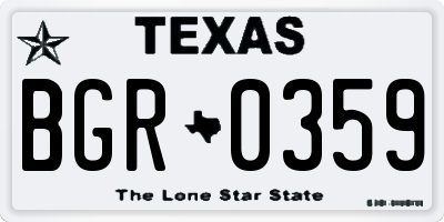 TX license plate BGR0359