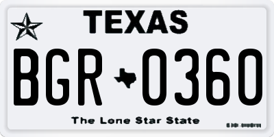 TX license plate BGR0360