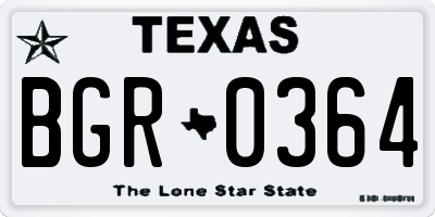 TX license plate BGR0364