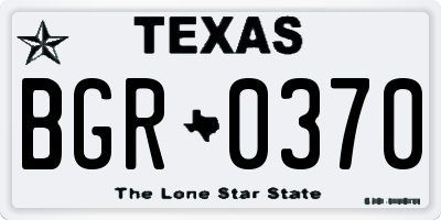 TX license plate BGR0370