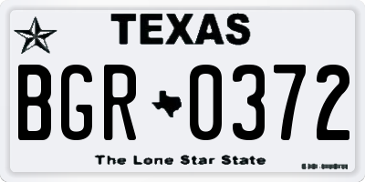 TX license plate BGR0372