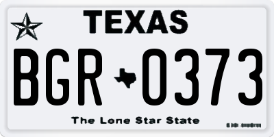 TX license plate BGR0373
