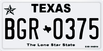 TX license plate BGR0375