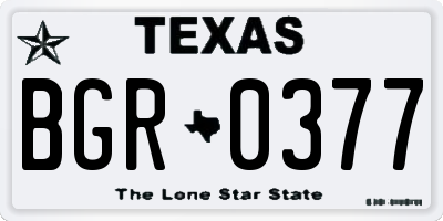 TX license plate BGR0377