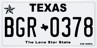 TX license plate BGR0378