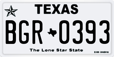 TX license plate BGR0393