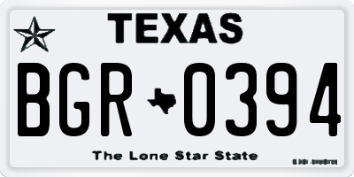 TX license plate BGR0394