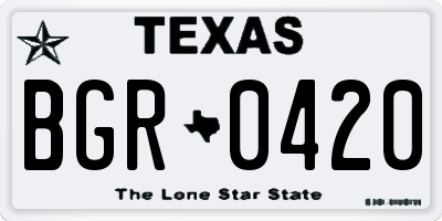 TX license plate BGR0420
