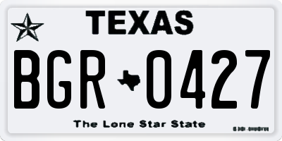 TX license plate BGR0427