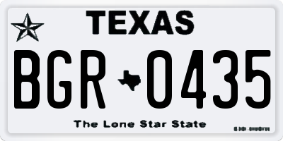 TX license plate BGR0435