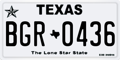 TX license plate BGR0436
