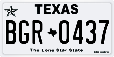 TX license plate BGR0437