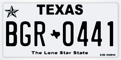 TX license plate BGR0441