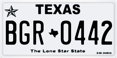 TX license plate BGR0442