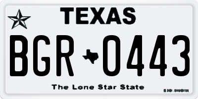 TX license plate BGR0443