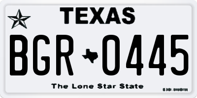 TX license plate BGR0445