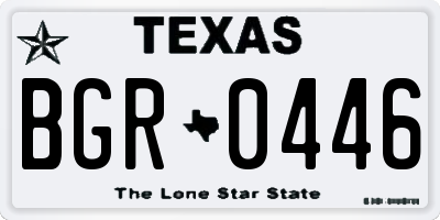 TX license plate BGR0446