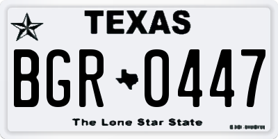 TX license plate BGR0447