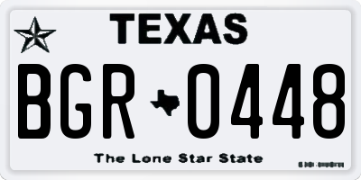 TX license plate BGR0448