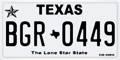TX license plate BGR0449