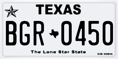 TX license plate BGR0450