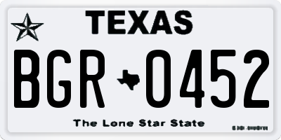 TX license plate BGR0452