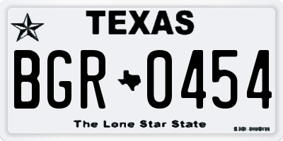 TX license plate BGR0454