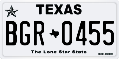 TX license plate BGR0455