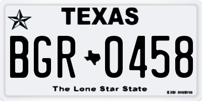 TX license plate BGR0458