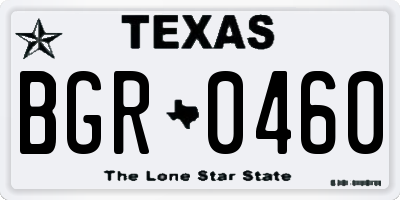 TX license plate BGR0460