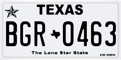 TX license plate BGR0463