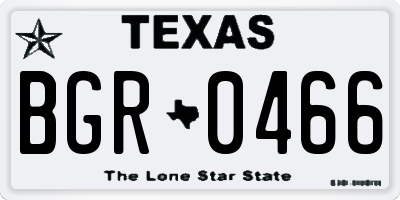TX license plate BGR0466