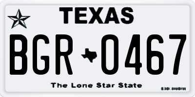 TX license plate BGR0467