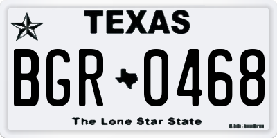 TX license plate BGR0468