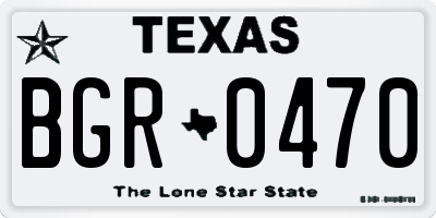 TX license plate BGR0470