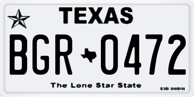TX license plate BGR0472