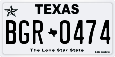 TX license plate BGR0474