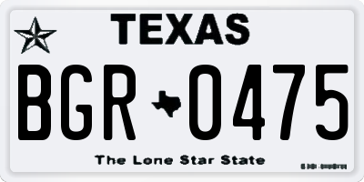 TX license plate BGR0475