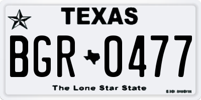 TX license plate BGR0477