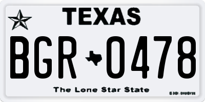 TX license plate BGR0478